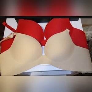 Brand New - Two 34B Bras, One Red One Nude - Never Worn - Unsure of Brand